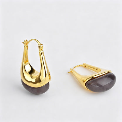 Amber Hoop Earrings