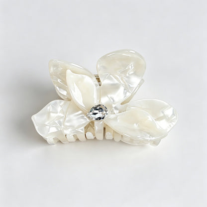 Iridescent Flower Rhinestone Hair Claw Clip