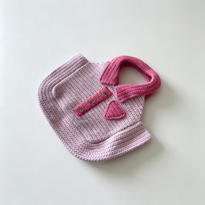 Collared Knit Tote Bag