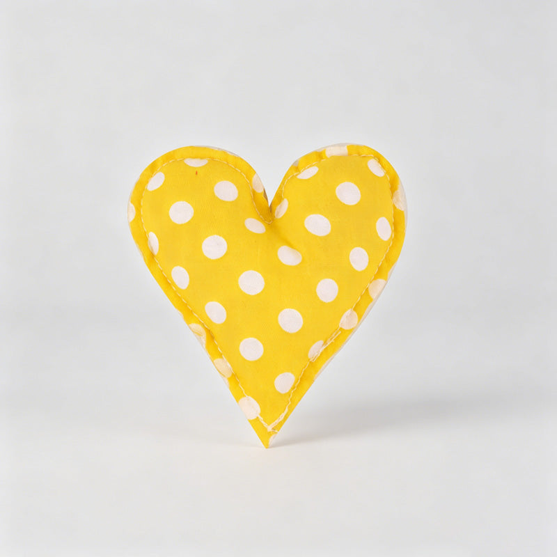 Plaid Dot Print Stuffed Heart Ornament