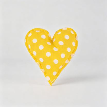 Plaid Dot Print Stuffed Heart Ornament