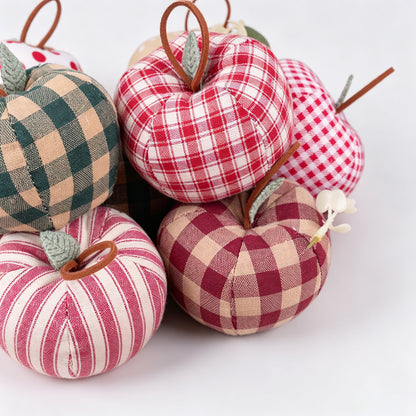 Plaid Apple Ornament Tabletop Hanging