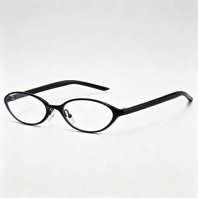 Vintage Slim Oval Metal Frame Y2K Fashion Sunglasses