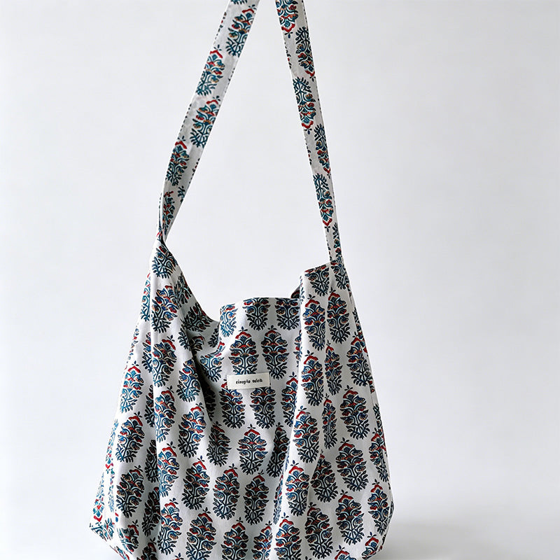 Artistic Retro Print Cotton Crossbody Bag