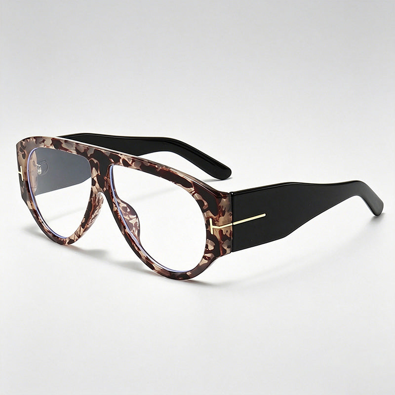 Luxury Oversized Pilot T-Logo Sunglasses