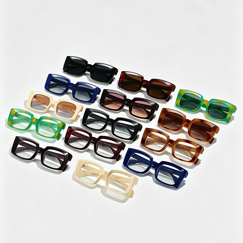 Retro Thick Square Frame Sunglasses
