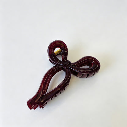 Jelly Solid Color Ribbon Bow Hair Clip