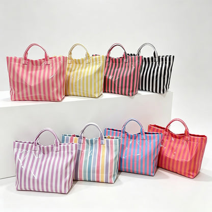 Striped Market Tote Bag
