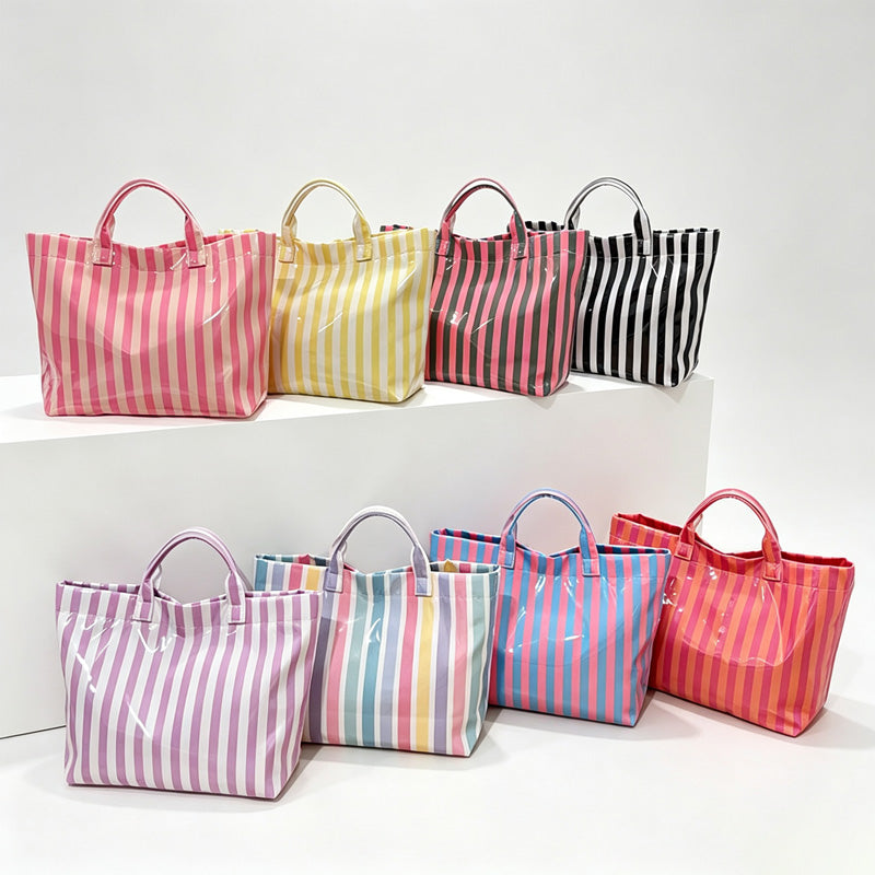 Striped Market Tote Bag