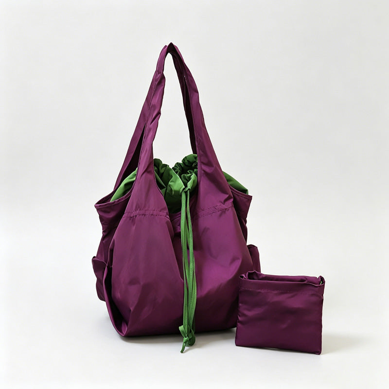 Color Drawstring Foldable Shopping Tote Bag