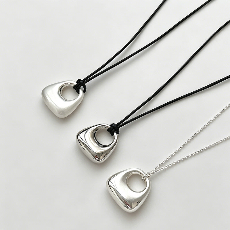 Modern Stylish Mini Bag Lock Copper Necklace