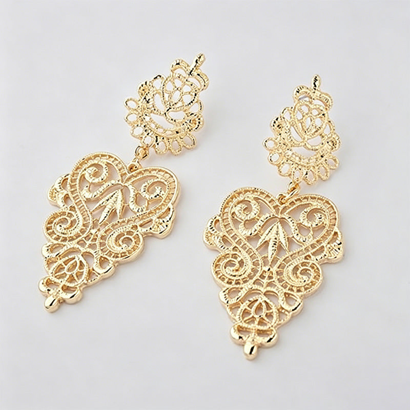 Boho Stone Hollow-out Geometric Statement Earrings