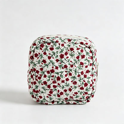 Floral Quilted Square Storage Pouch