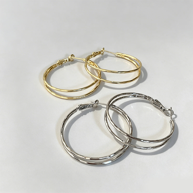 Modern Minimalist Double Hoop - Shopdayla Wholesale - #5138