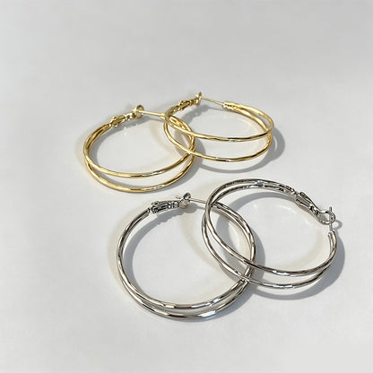 Modern Minimalist Double Hoop - Shopdayla Wholesale - #5138