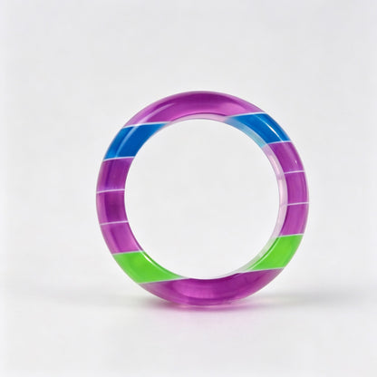 Rainbow Stripe Resin Ring