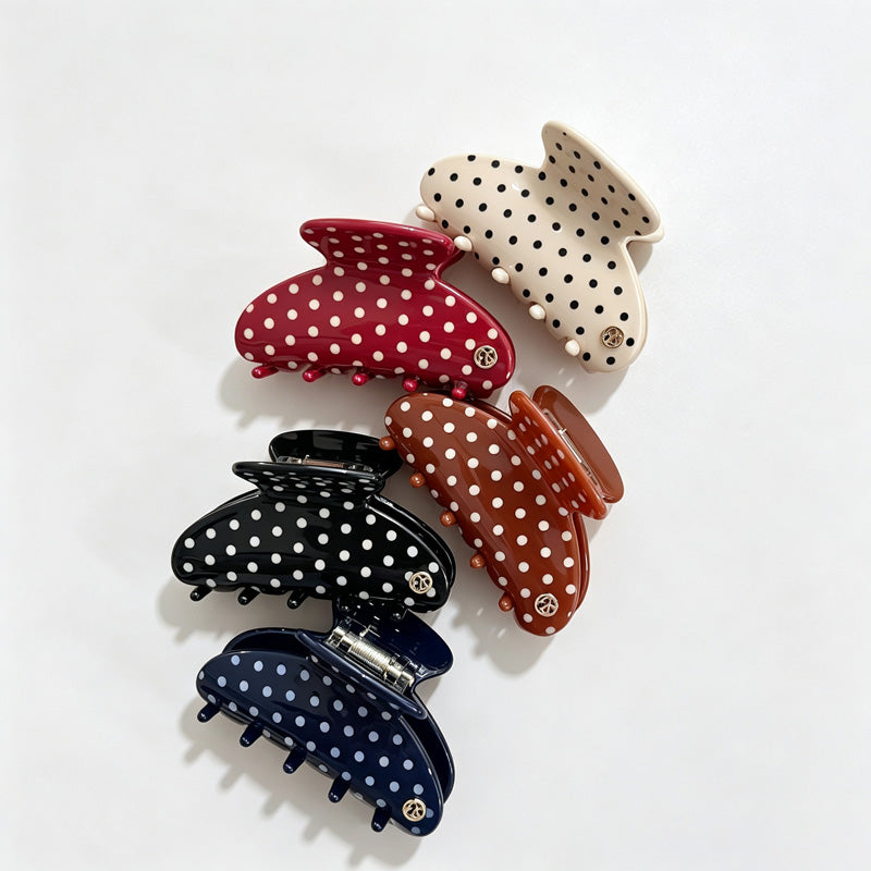 Polka Dots Fan Shaped Hair Claw