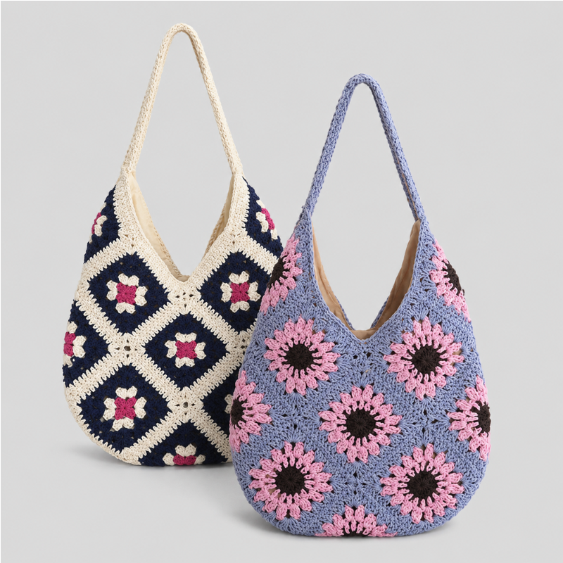 Sunflower Crochet Shoulder Bag