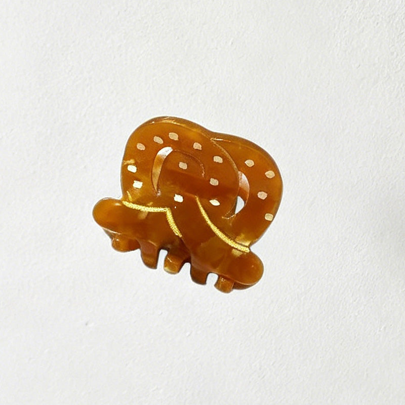 Pretzel & Croissant Acrylic Hair Claw Clip