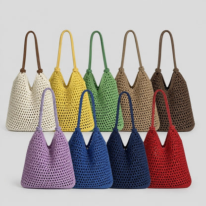 Open Stitch Shoulder Tote Bag