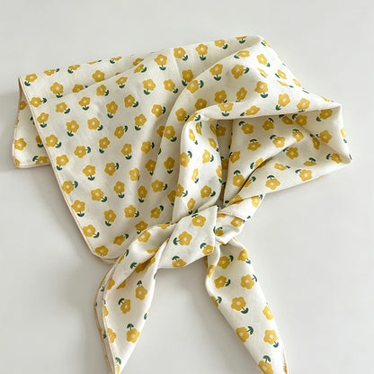 Floral Pattern Square Neck Scarf