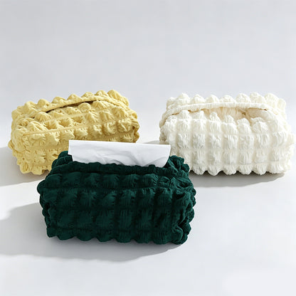 Bubble Grid Textured Fabric Tissue Storage Box