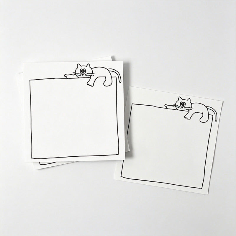 Line‑Art Cat Frame Non‑Sticky Notes