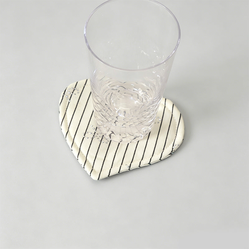 Multi-purpose Fabric Heart Coaster Insulation Pad