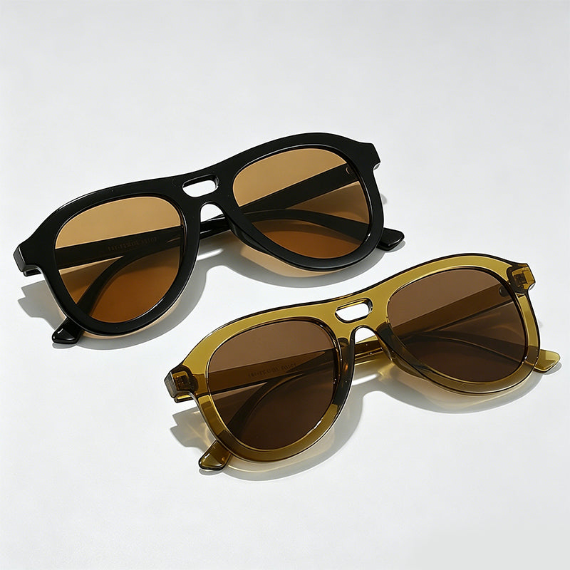 Classic Double Bridge Pilot Fashion Sunglasses