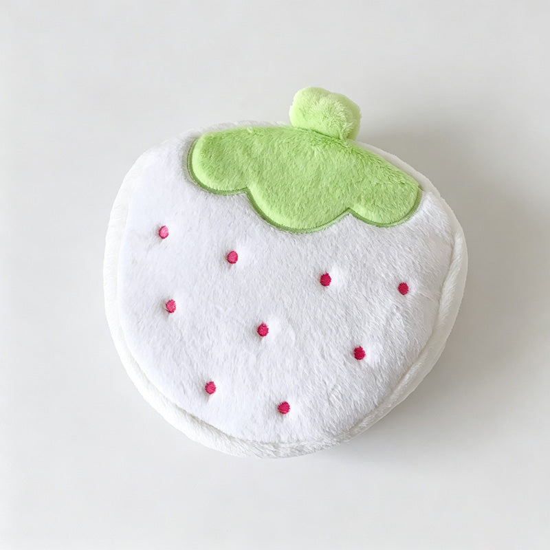 Strawberry Plush Round Pouch