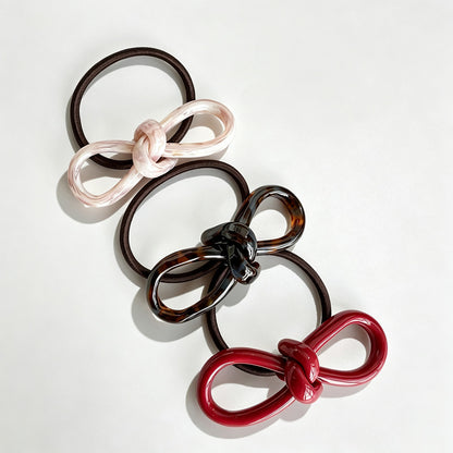 Thick Acetate Bow Hair Elastic Tie