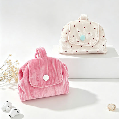 Velvet Polka Dot Storage Pouch