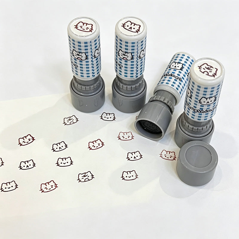 ini Cat Self‑Inking Round Stamp