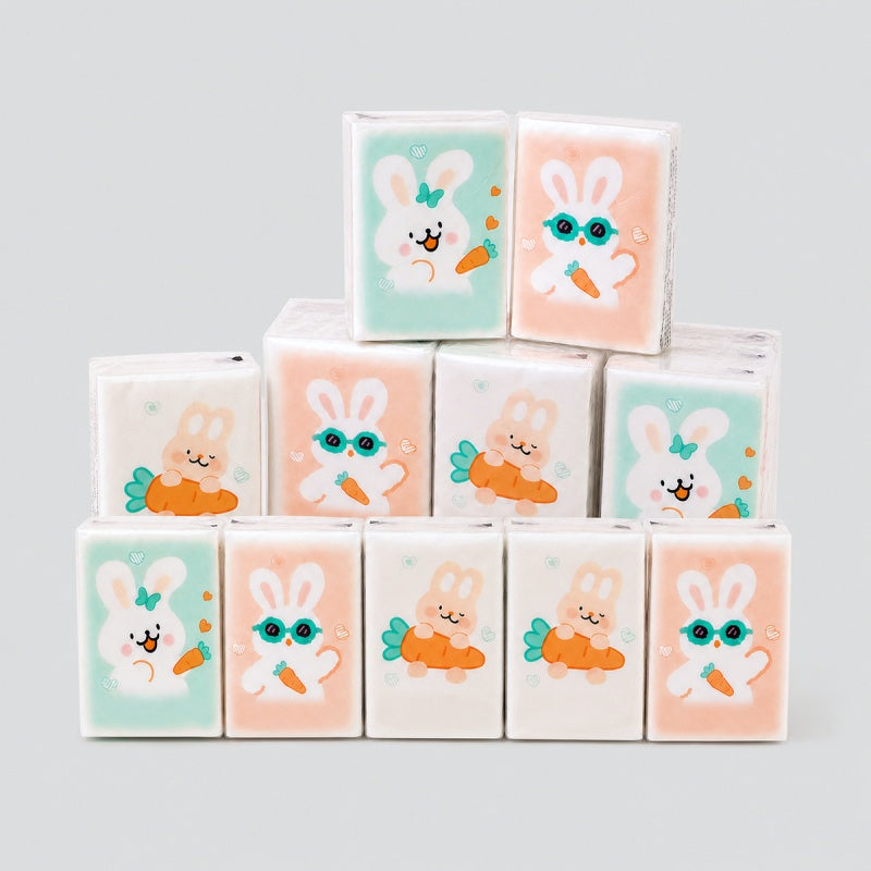 Colorful Rabbit Pocket Tissues Set