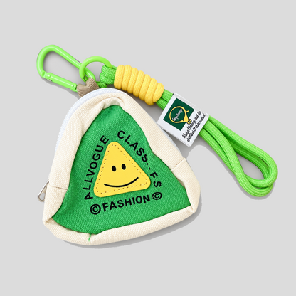 Smiley Triangle Coin Pouch Bag Charm