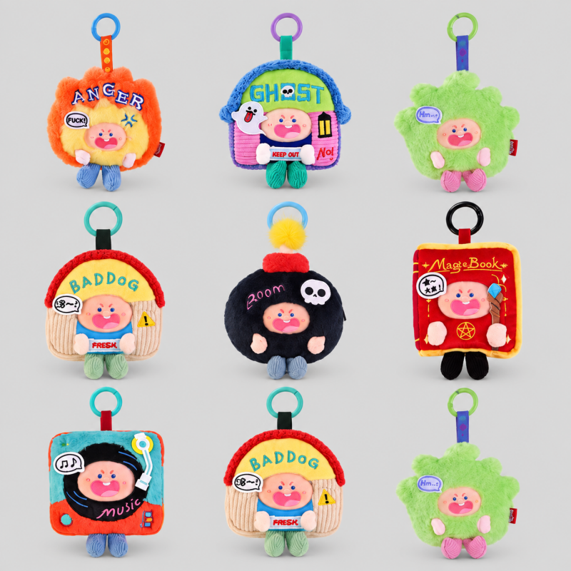 Plush Doll Earphone Keyring Coin Pouch