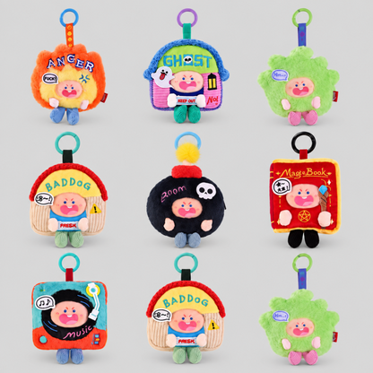Plush Doll Earphone Keyring Coin Pouch