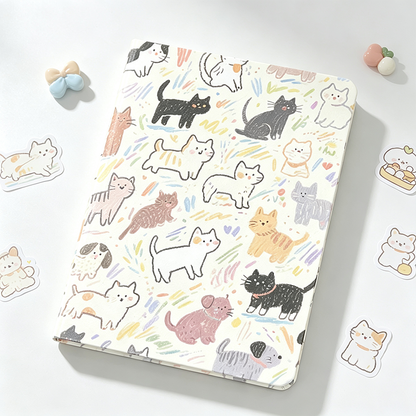 Cat Print Hardcover Lined Notebook