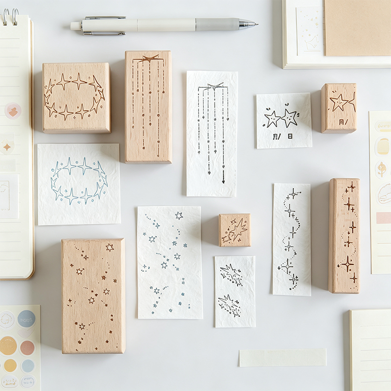Beech Wood Rubber Stamp