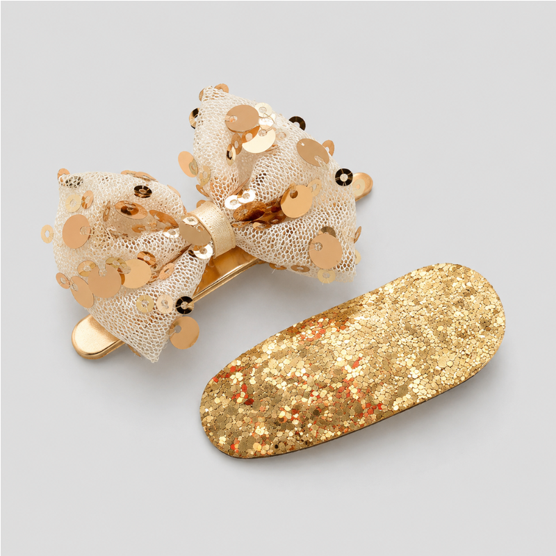 Gold Motif Hair Clip Set