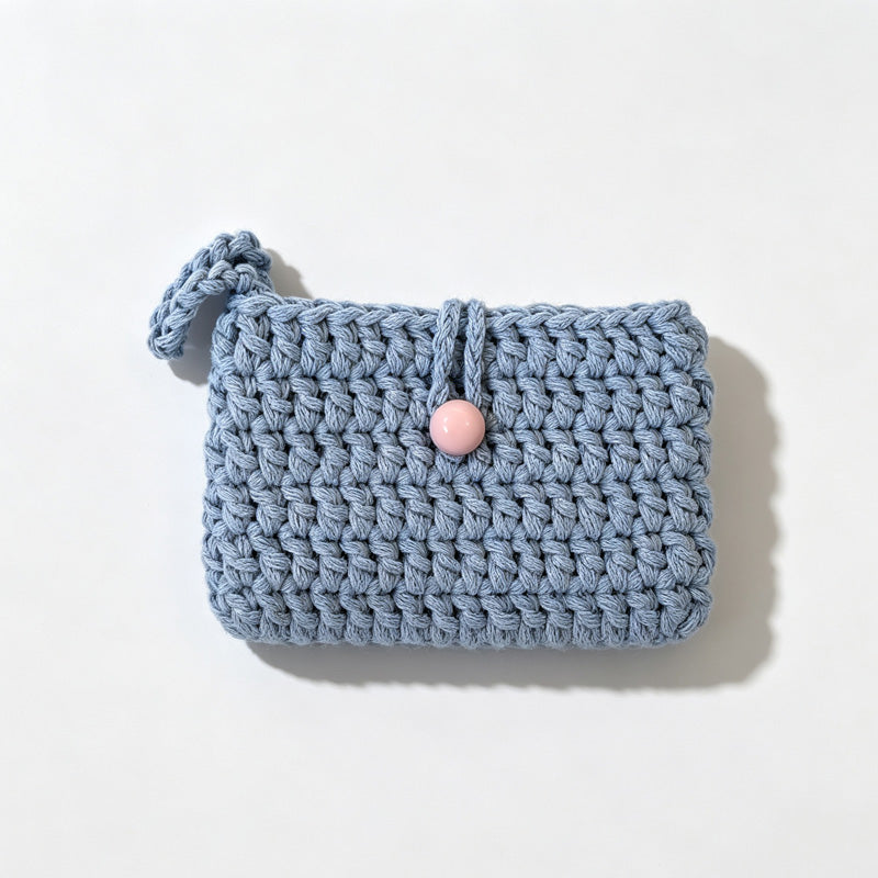 Hand‑Crochet Button Card Holder