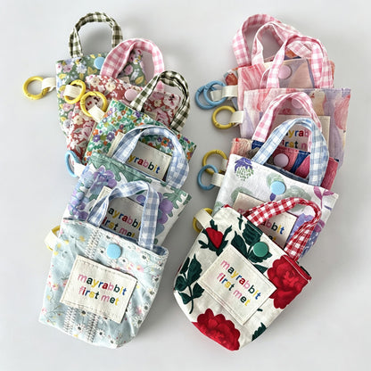 Floral Fabric Mini Earphone Pouch