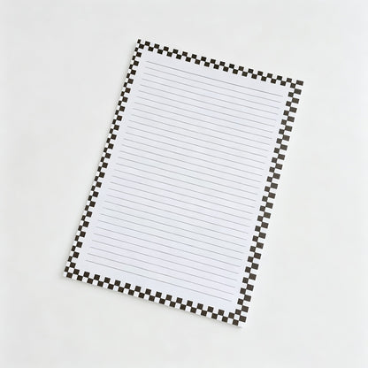 Checkerboard Border Non‑Sticky B5 Notepad