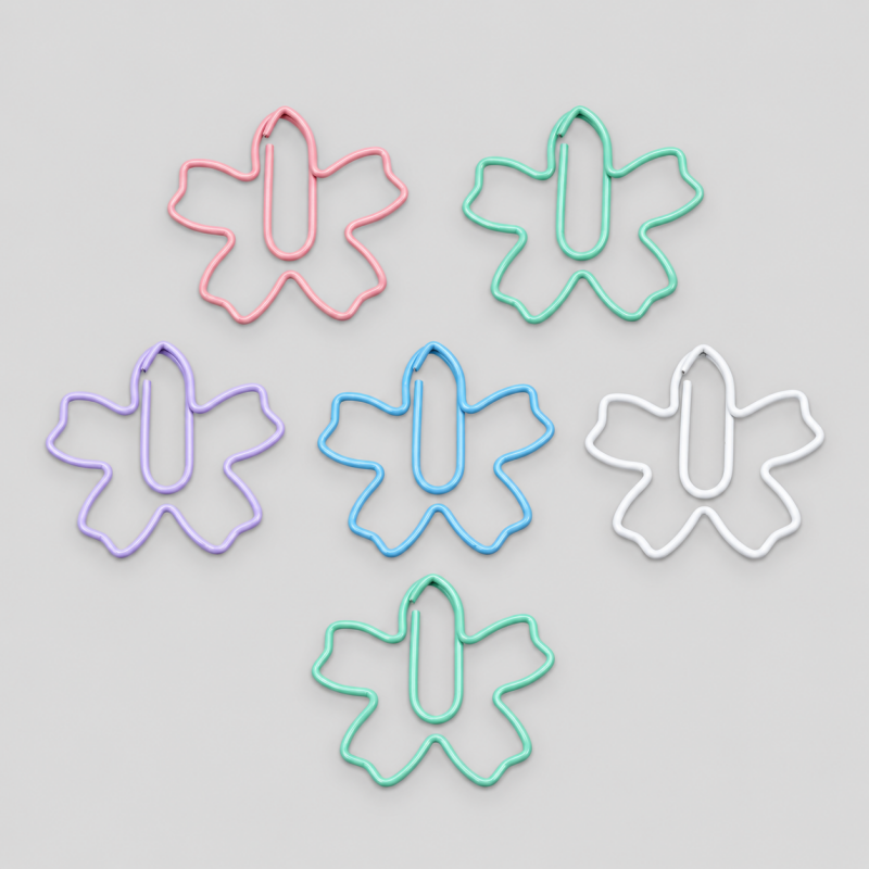 Colorful Blossom Paper Clips Set