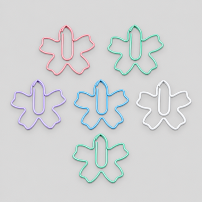 Colorful Blossom Paper Clips Set