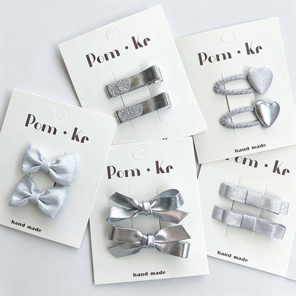 Silver Series Kids Bow Hair Clip