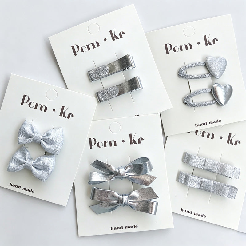 Silver Series Kids Bow Hair Clip