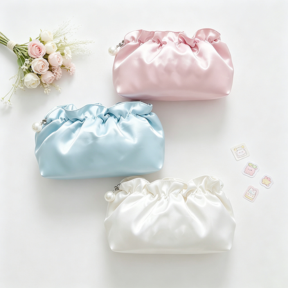 Satin Drawstring Cosmetic Pouch