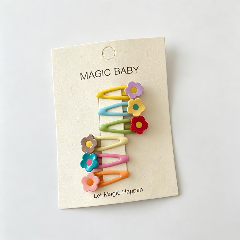 Colorful Flower Hair Clips Set