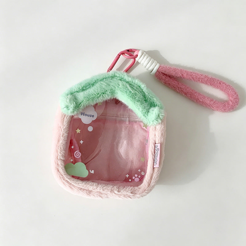 Plush Trim Clear Pouch